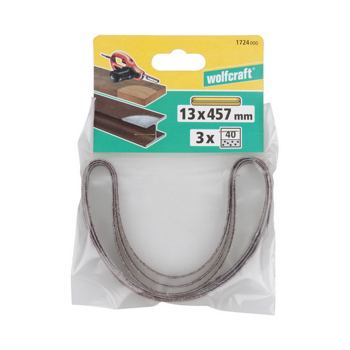 Bandslippapper Wolfcraft 1725000 3 Delar
